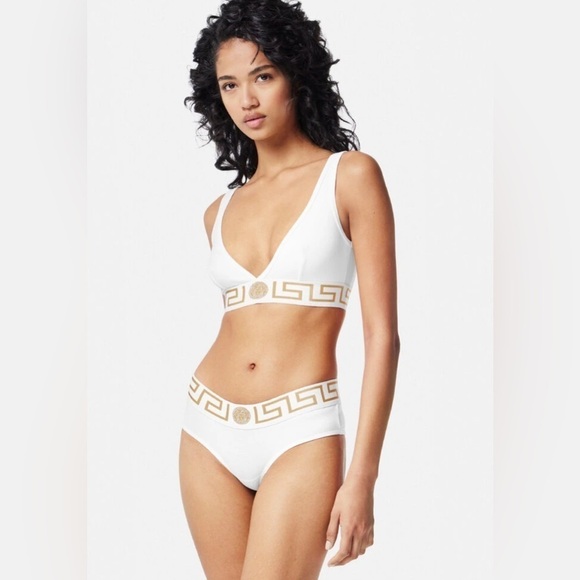 Versace Greca border lingerie set in white NWT - Picture 2 of 9